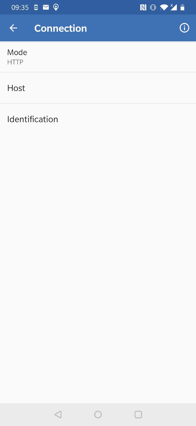 Host setup form