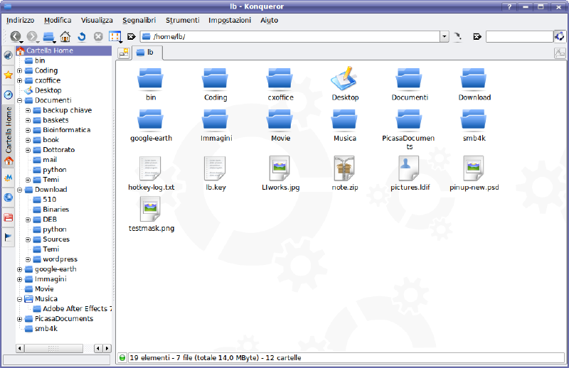 Konqueror with Oxygen icons