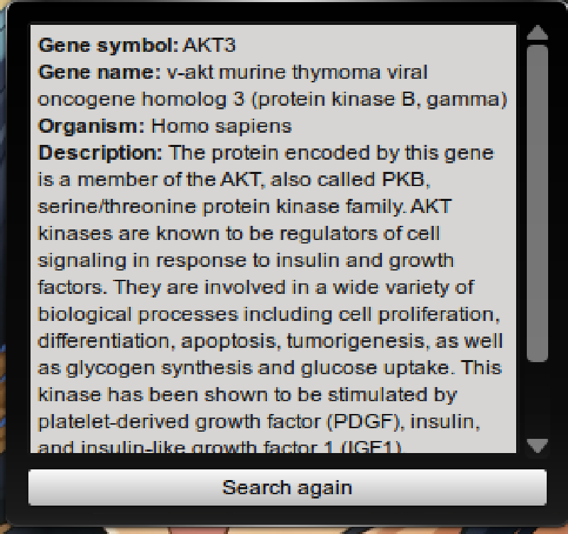 Gene search results image